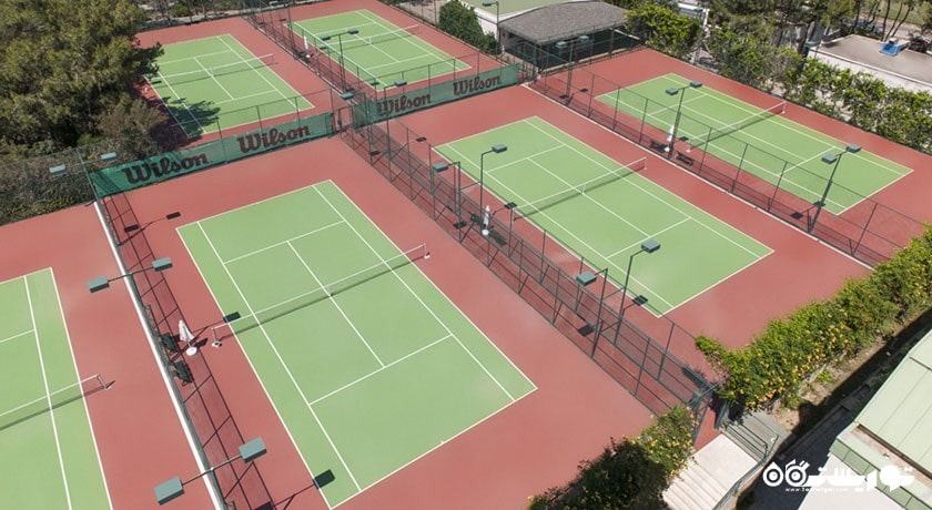 نمای کلی زمین های تنیس هتل